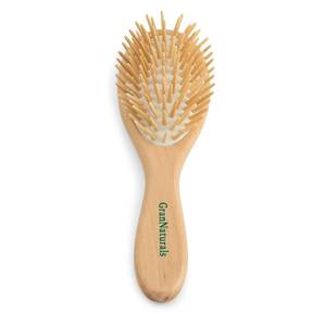lot 41013 image: GranNaturals Wooden Brush with Wooden Bristles -Oval Wood Curly Hair Brush for Detangling and Styling for Womens Hair