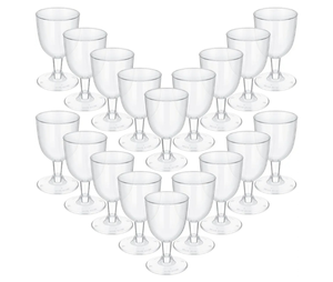 lot 41043 image: 48 Pcs Disposable Plastic Wine Glasses 5 oz Party Wine Cups Hard Plastic Drinking Glasses with Stem Stackable Stemmed Goblets for Champagne Dessert Wedding Home Toasting(Clear)