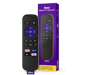 lot 41048 image: Roku TV Remote Control (Official Manufacturer Product) - Simple Setup, & Pre-Set App Shortcuts - Replacement Remote Compatible with RokuTV Models ONLY (Not Roku Players)