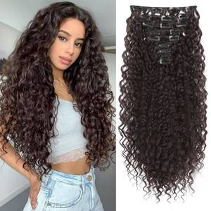 lot 41065 image: LONAI Hair Extension,9PCS Brown 22 Curly Clip in Hair Extensions LN002 Long Soft Thick Synthetic Hairpieces for Women-Dark Reddish Brown