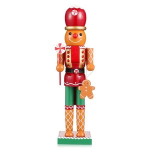 lot 41084 image: 35CM Gingerbread Nutcracker Figures - Gingerbread Christmas Decorations, 2024 Christmas Ornament Wooden Nutcracker Soldier, Christmas Dcor Ornament for Centerpiece Desktop