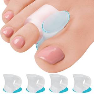 lot 41090 image: (Missing One)5 STARS UNITED Big Toe Spacers for Men & Women � 4 Gel Separators for Overlapping & Curled Toes, Bunions, Alignment - Silicone Spreader, Corrector & Straightener, Clear