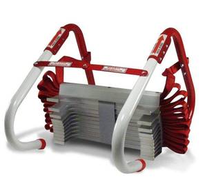 lot 41093 image: Kidde Fire Escape Ladder, 2-Story Rope Ladder, Extends to 13-Feet, Anti-Slip Rungs