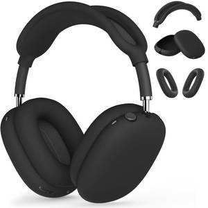 lot 41095 image: Silicone Case Cover for AirPods Max, Ear Pad Case CoverEar Cups CoverHeadband Cover for AirPods Max Headphones, Accessories Soft Silicone Protector for Apple AirPods Max New USB-C (2024) (Black)