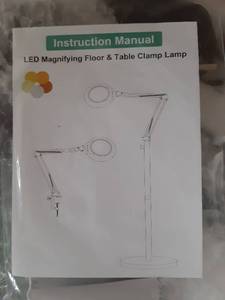 lot 41106 image: LED Magnifying Floor and Table Clamp Lamp