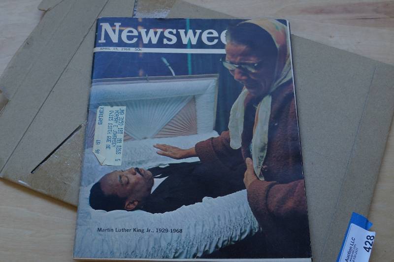 lot 428 image: April 15th 1968 Newsweek Magazine Martin Luther King- Funeral  Very Good Condition