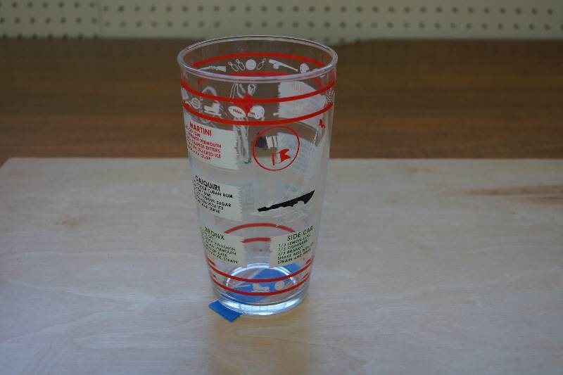 lot 422 image: 70s Cocktail Glass With Recipes- Be The Drinkmaster