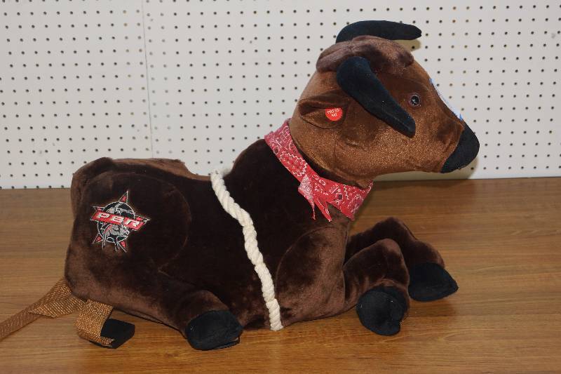lot 449 image: PBR  Bull Rider Toy- Plush- Sounds- Strap On and Rode- TOO COOL