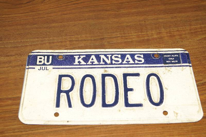 lot 472 image: Kansas License Plate- Vanity-  RODEO