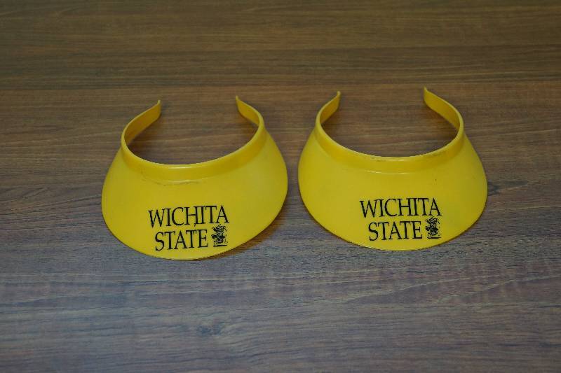 lot 473 image: Lot of 2 Vintage WSU Shocker Plastic Tennis Visors
