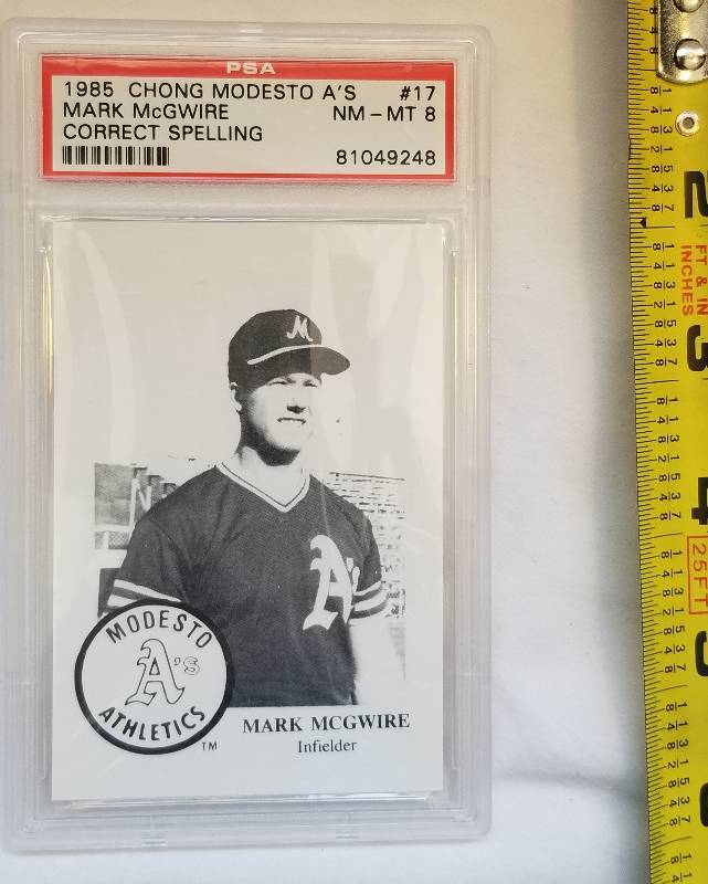 lot 333 image: PSA Graded 8   Mark McGwire  Pre-Rookie Baseball Card