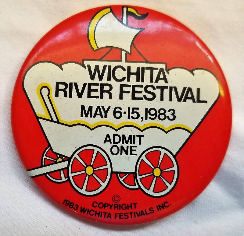 lot 350 image: 1983 Wichita River Festival Button