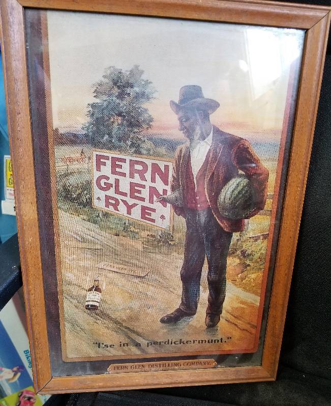 lot 359 image: Old Negro Framed Picture- Fern Glen Rye 15x11