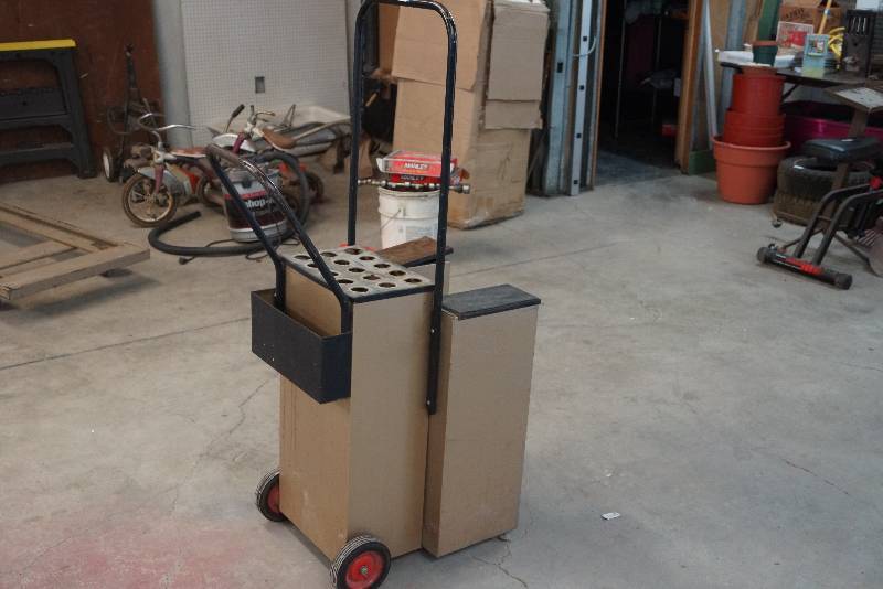 lot 69 image: Commercial Janitor Cart-  Very Handy- Free Light Bulbs