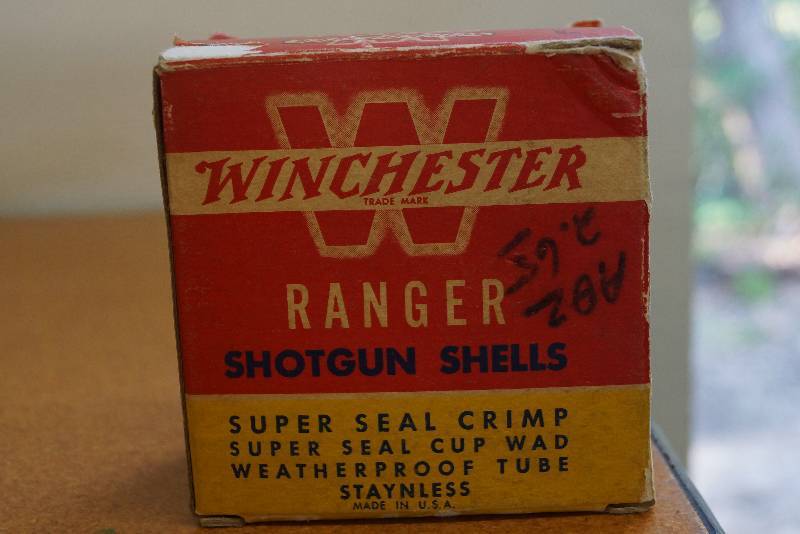 lot 60 image: Partial Box of Winchester Ranger Shotgun Shells-  Paper and Brass-  Cool Decor