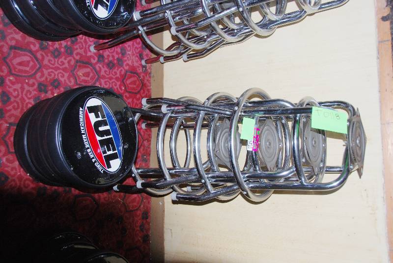 lot 5730 image: 4 Fuel Bar Height Stools w 3 padded Seat