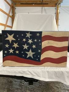 lot 48009 image: Hand Painted Flag Table
