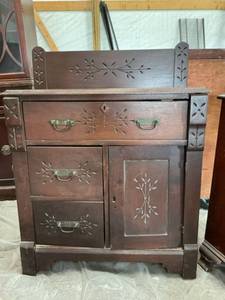 lot 48012 image: Antique Wood Cabinet