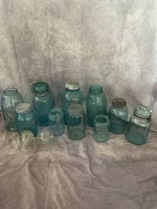 lot 48071 image: Vintage Atlas, Ball and Mason Jars