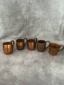 lot 48077 image: Vintage Copper Moscow Mule Mugs