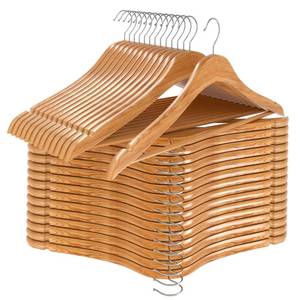 lot 22353 image: Utopia Home Premium Wooden Hangers 30 Pack - Durable & Slim Coat Hanger - Suit Hanger with 360-Degree Rotatable Hook - Wood Hangers with Shoulder Grooves (Natural Color)
