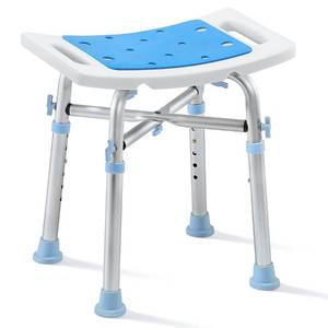 lot 22354 image: OasisSpace Heavy Duty Shower Chair 500lb, Padded Bath Seat with 6 Height Adjustable Tube - Tool Free Anti-Slip Shower Bench Bathtub Stool Seat for Inside Shower