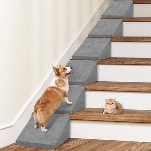 lot 22366 image: Small Dog RampsStairs for Stairs, Foam Pet Ramp Stairs for Any Staircase, Non-Slip Dog Pet Steps for Small Dogs, Stair Ramp for Injured Dogs and Older Cats with Anti-Slip Strip, 6 Pack