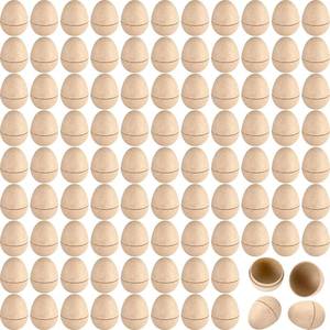 lot 22367 image: Crtiin 100 Pieces DIY Paper Mache Easter Eggs Bulk 2.95 Inches Eggs Easter Craft Supplies for Easter DIY Craft Ornaments Brown