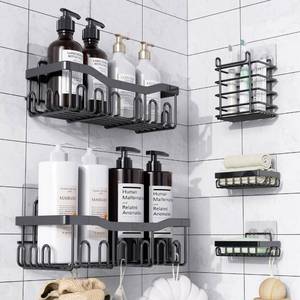 lot 22382 image: JIANDOS Shower Caddy 5 Pack Rustproof Stainless Steel Bath Organizers With Large Capacity, No Drilling Shelves, Adhesive Shower Caddy, for Bathroom Storage & Home Decor, SC02