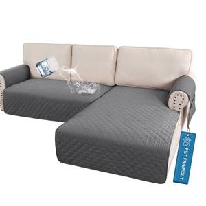 lot 22397 image: H.VERSAILTEX 100% Waterproof Sectional Couch Covers for Dogs L Shape Sofa Cover 2 Piece Sofa Slipcover Chaise Lounge Cover Furniture Protector Cover for Pets(Right Chaise  2 Seat Sofa, Rocket Gray)