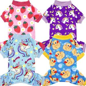 lot 22401 image: XPUDAC 4 Pieces Dog Pajamas for Large Dogs Pjs Clothes Puppy Onesies Outfits for Doggie Christmas Shirts Sleeper for Pet Cats Jammies-XXXL