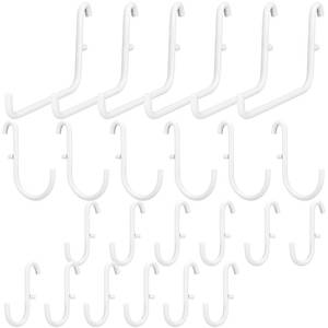 lot 22434 image: Moxweyeni 24 Pcs Pegboard Accessories Compatible with IKEA Skadis Organizer Kit White Peg Board Hooks Set Metal Storage Tool Waterproof Home Office Indoor Supply