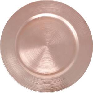 lot 22442 image: Ms Lovely Metallic Foil Charger Plates - Set of 6 - Made of Thick Plastic - Rose Gold