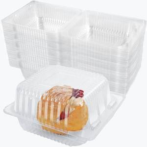 lot 22445 image: AQSXO Pack of Clear Plastic Take out Containers,Disposable Clamshell Dessert Container with Lid, for Salads, Pasta, Sandwiches (5x4.7x2.8 in).