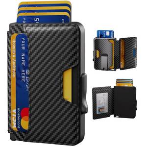 lot 22447 image: SEMORID Wallet for Men, Mens Wallet Minimalist Slim Wallet, RFID Blocking Smart Pop Up Wallet with Money Clip & ID Window, Metal Compact Wallet, Aluminum Credit Card Holder Wallet