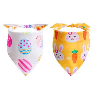 lot 22487 image: hoyuwak 2 Pack Dog Easter Bandanas Easter Dog Scarf Cute Rabbit Carrot Bandana Multiple Egg Patterns Bandana for Medium Large Dogs Easter Gifts