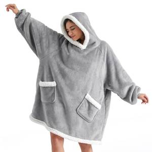 lot 22491 image: Bedsure Blanket Hoodie, Wearable Blanket for Adults & Kids as Gifts for Women Men, Mothers Day Hoodie Gifts for Mom Birthday, Grey, Standard