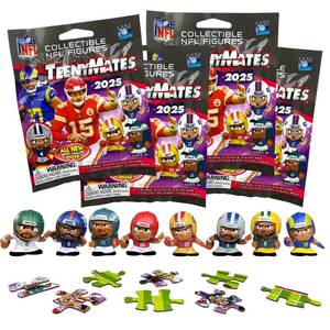lot 22503 image: Teenymates Party Animal Series 2024 NFL Figures Blind Bags Gift Set Party Bundle - 4 Pack - 8 Figures Total