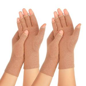 lot 22506 image: Zexhoor 2 Pairs Arthritis Compression Gloves for Women Men, Carpal Tunnel Pain Relief, Fingerless for Typing Both Hands