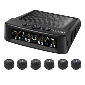 lot 22511 image: RV Tire Pressure Monitoring System with Solar and USB Charger, Trailer TPMS with 6 Sensors & 6 Alarm Modes, LCD Display Screen, Real-Time Pressure and Temp Monitor for Sedan, SUV, MPV(0-144 PSI)
