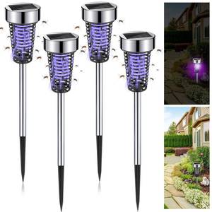 lot 22528 image: Qualirey 4 Pack Solar Bug Zapper Outdoor Mosquito Waterproof LED Light Mosquito RepellentKiller Bug Zapper for Indoor Outdoor Patio Yard