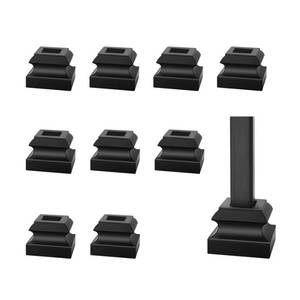 lot 22529 image: Sidasu 10-Pack Baluster Shoes Flat Shoes with Screw Iron Baluster Shoes for 12 Square Balusters - Connectors are Not Included
