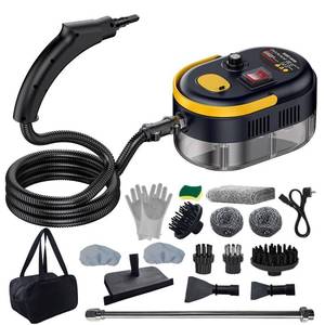 lot 22532 image: YIKEDA Portable Steam Cleaner for Home,Handheld Steam Cleaner,High Temperature Steamer for Deep cleaning of Car Upholstery Furniture Window Childrens Toy,with Gloves Brush Shovel Steel Ball. (Black)