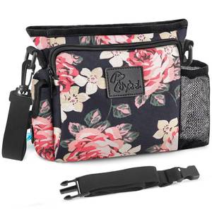lot 22538 image: Large Dog Treat Pouch for Training with Magnetic Closure, Portable Dog Walking Fanny Pack Built-in Poop Bag Dispenser and Multiple Pockets, Includes Waist Belt Clip, Adjustable Shoulder Strap (Rose)