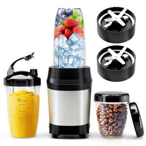 lot 22544 image: Nahida Blender for Smoothies, 1200W Smoothie Blender for Ice Crushing, Blenders with (2) 6-Fin Blades, Personal Blenders for Kitchen with 23oz, 32oz, 37oz Easy Go Cups for Juices, Silver