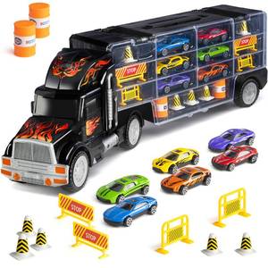 lot 22549 image: Play22 Semi Truck Toys for Boys Ages 3-5 - 17 in 1 Kids Toys Truck Transport Car Carrier with 6 Cars, 11 Accessories, Birthday Gifts Toys for 3 Year Old Boys, Toddler Boy Toys