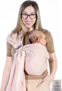 lot 22559 image: Ring Sling Baby Carrier 100% Cotton Muslin Front and Chest Newborn to Toddler Carrier Baby Sling (Sunset Rose)