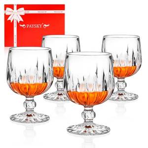 lot 22568 image: Paysky Small Clear Brandy Snifter Set of 4, 8.5 Ounce (250 ml) Crystal Whiskey Cognac Glass, Good for Wedding Bar Party Home Cocktail