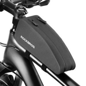 lot 22582 image: ROCKBROS Top Tube Bike Bag Waterproof Bike Frame Bag with Dual Zippers Bike Pouch 1L, Medium(1L)