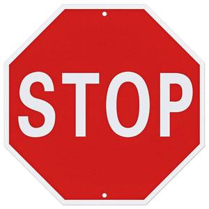 lot 22585 image: SWEETAPRIL Stop Signs, 12 x 12 Inches Rust-Free Aluminum, Street Slow Warning Reflective, Weather Resistant - Easy to Install